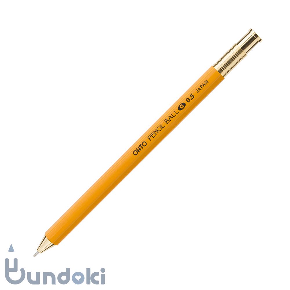 OHTO/オート】ノック式鉛筆型ボールペン/ペンシルボール0.5 (イエロー)