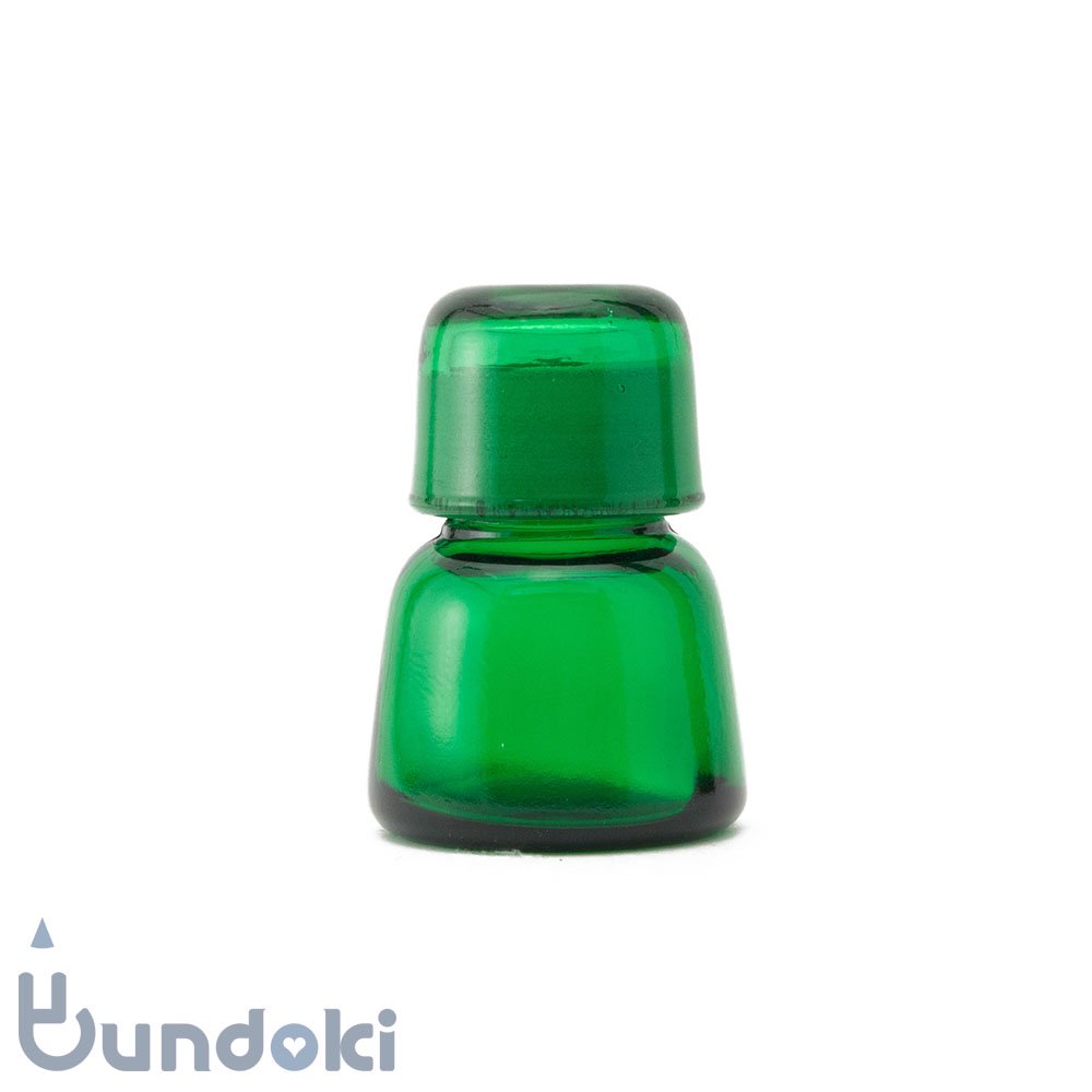 日本製のガラス瓶・有帽薬瓶 (緑)