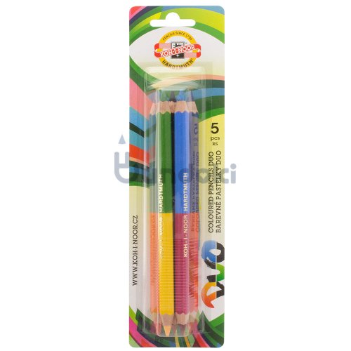 【KOH-I-NOOR/コヒノール】JUMBO COLOURED PENCILS DUO / ジャンボ色鉛筆DUO 5本セット