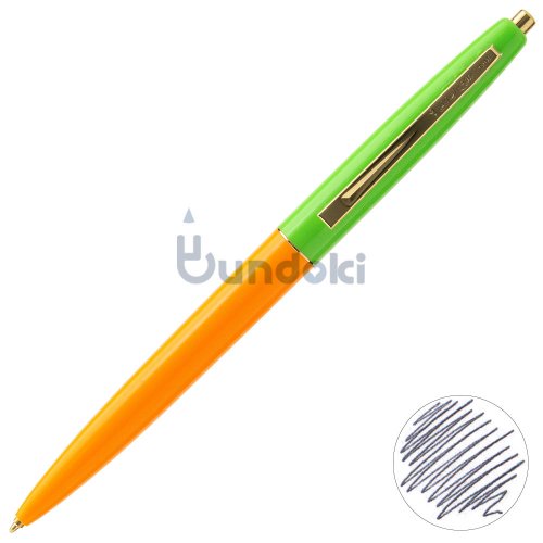 【BIC/ビック】クリックゴールドボールペン (蛍光オレンジ×アップルグリーン)