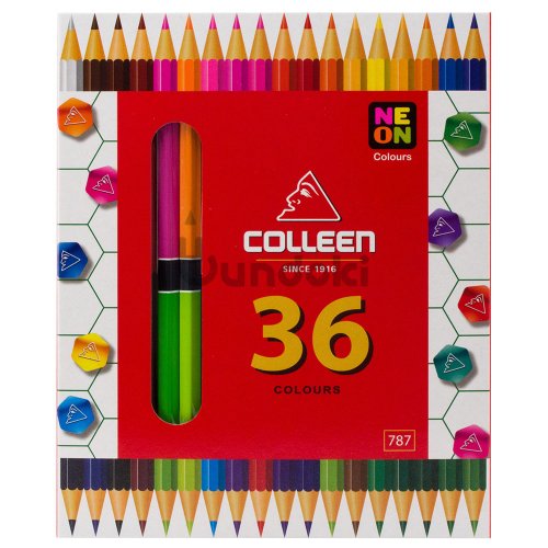 【コーリン色鉛筆/colleen】787六角 18本36色紙箱入り色鉛筆