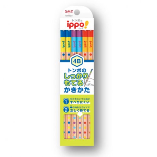 【TOMBOW/トンボ鉛筆】ippo!・かきかたえんぴつしっかり持てる六角軸014B (4B)