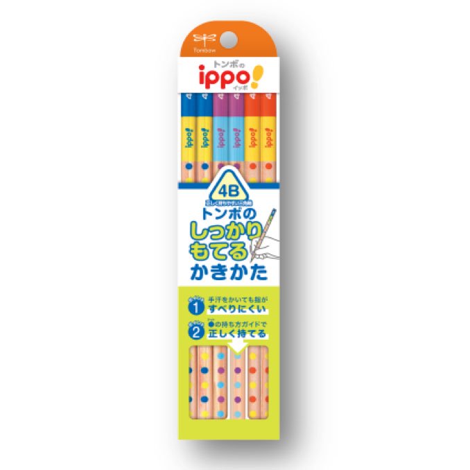 Tombow トンボ鉛筆 Ippo かきかたえんぴつしっかり持てる三角軸014b 4b