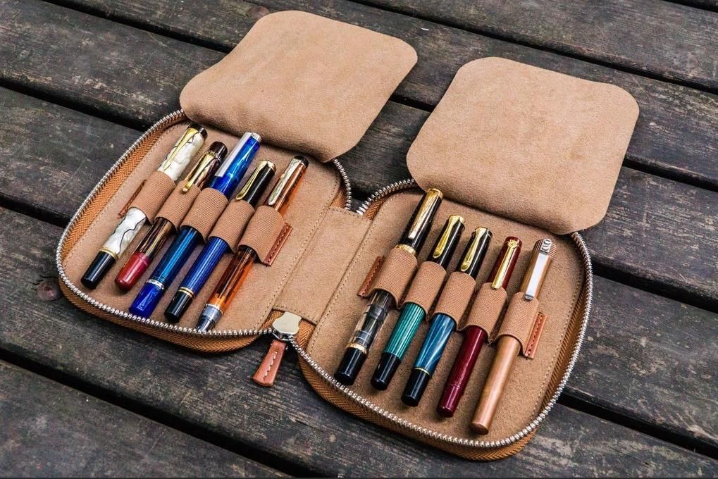 Galen Leather/ガレンレザー】レザーラウンドジップ10本差しペン