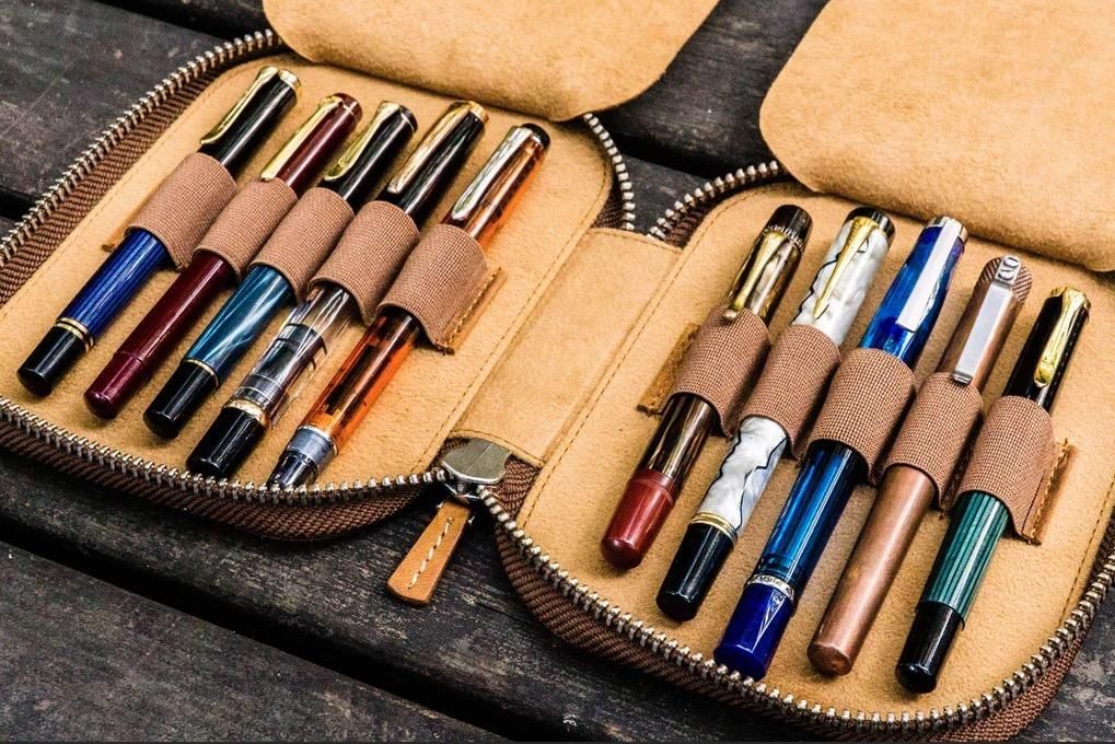 Galen Leather/ガレンレザー】レザーラウンドジップ10本差しペン