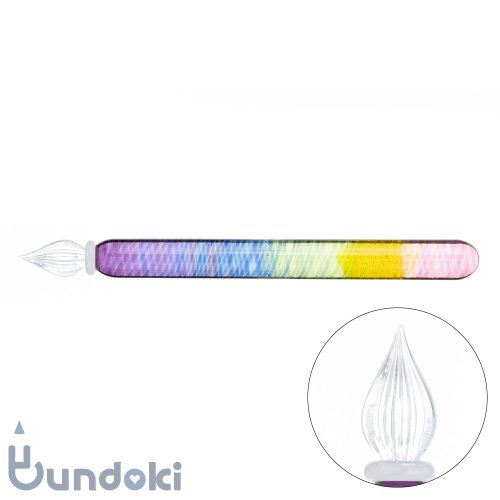 【guridrops/ぐり工房】Rainbowショートスティックガラスペン (Purple→Pink)