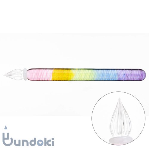 【guridrops/ぐり工房】Rainbowショートスティックガラスペン (Pink→Purple)
