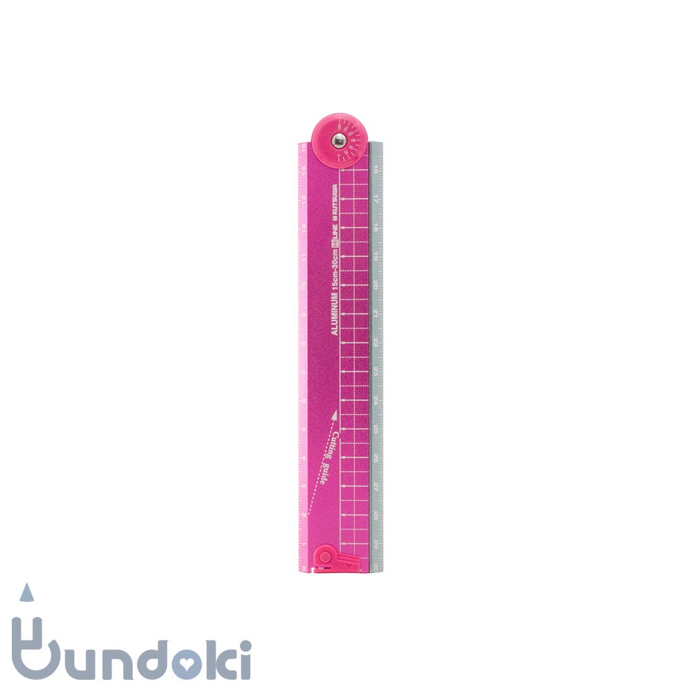 kutsuwa/クツワ】折りたたみアルミ定規・15/30cm(ピンク)