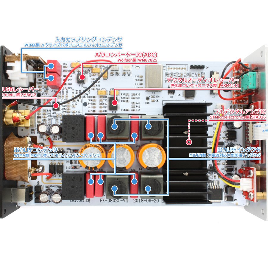 FX-AUDIO TOPPING DAC アンプ 真空管 D802J++ セット - アンプ