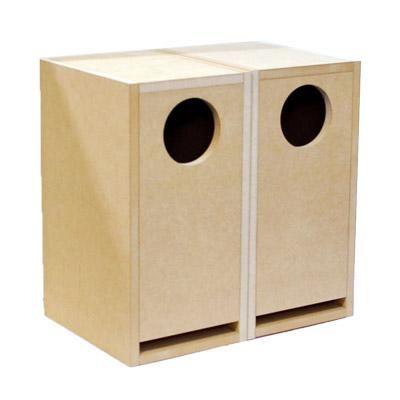 17cmコアキシャル2wayユニット+メタルバッフル+バックロードエンクロージャ ☆K-Design FE103A用ダブルバスレフ型組立済エンクロージャー