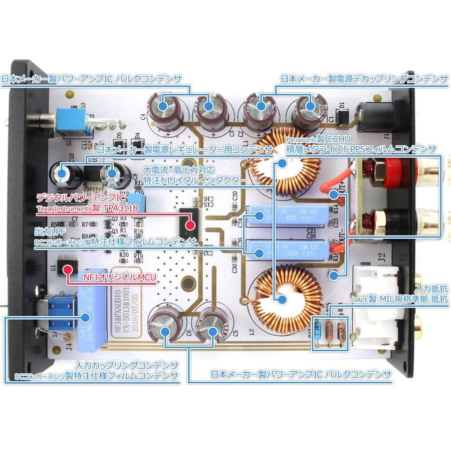 ☆FX-AUDIO- モノラルアンプ FX-501J(チタンブラック) - コイズミ無線有限会社