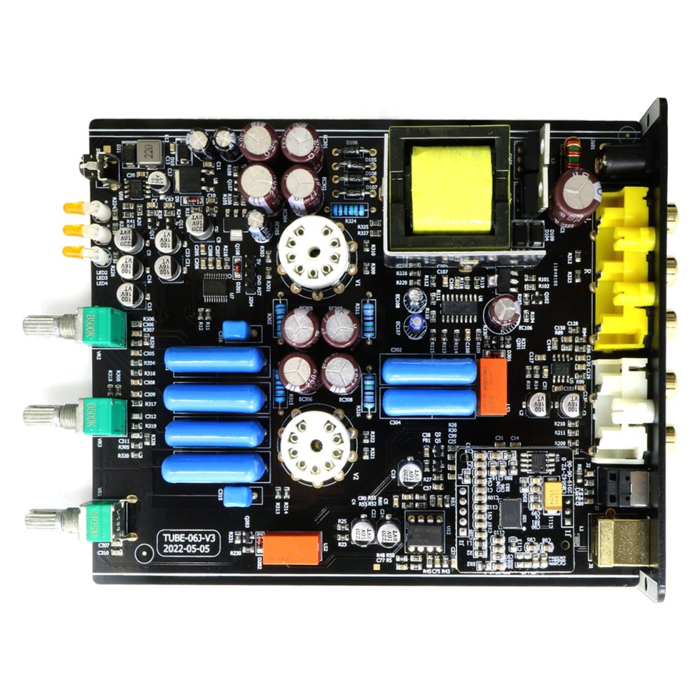 送料無料 FX-AUDIO- TUBE-D06J[ブラック]ハイレゾ対応DAC搭載 真空管プリアンプ 2.1ch出力 サブウーハー出力端子  トーンコントロール機能 USB 光 アナログ3系統入力