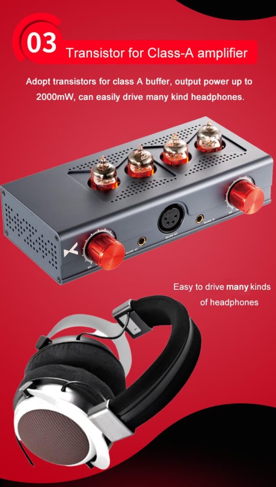 ☆xDuoo バランス接続真空管ヘッドフォンアンプ MT-604 - コイズミ無線有限会社
