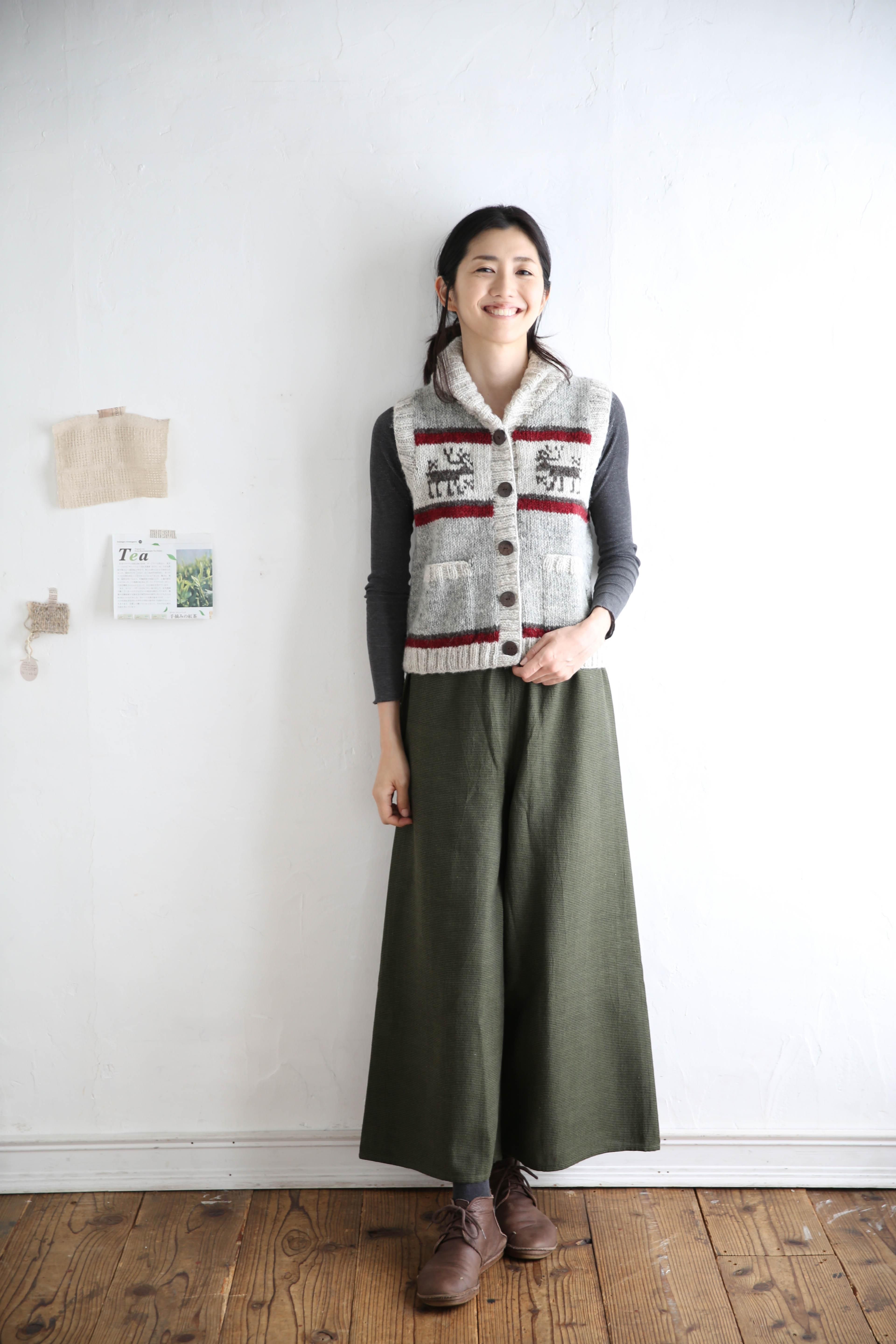 ネパリバザーロ草木染めパンツ 草木染め linen Tsubomi drawers / 桜鼠色 草木染めリネン