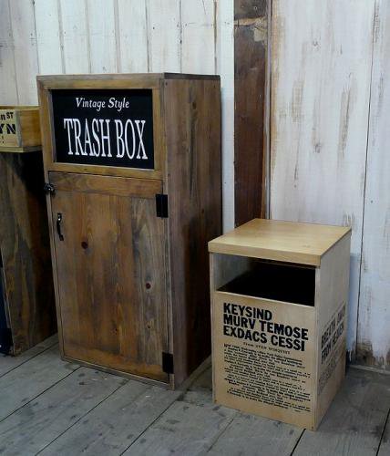 シンプル ダストボックス ブラウン 木製小物 ゴミ箱 - カントリー家具