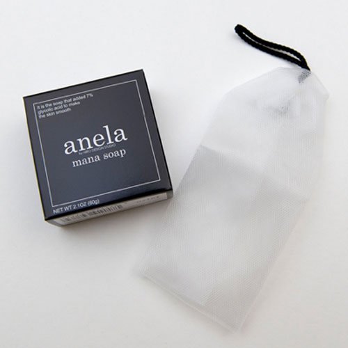 anela アネラ マナソープ（泡立てネット付き） １００ｇ（大人ニキビ・エデト酸塩、防腐剤、酸化防止剤、着色剤、合成香料無添加） - BEAUTY  BLENDA ビューティ ブレンダ☆美肌美白・シミしわ・大人にきび・アトピー・乾燥肌・肌質改善・エイジングケアに炭酸ガスパック ...