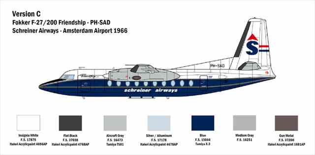 1/72 フォッカ- F-27 フレンドシップDecals for G-BDDH Air UK/イタレリ1430/