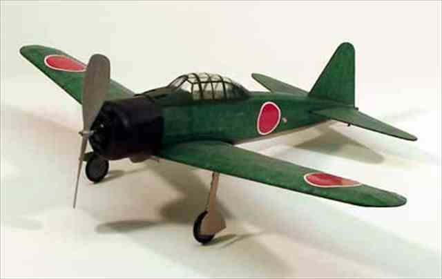 バルサキット A6M3 零戦32型 (翼幅17.5インチ：44.45cmゴム動力飛行可