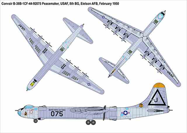 1/144 コンベア B-36B ピースメーカー 戦略爆撃機/ローデン144T347/