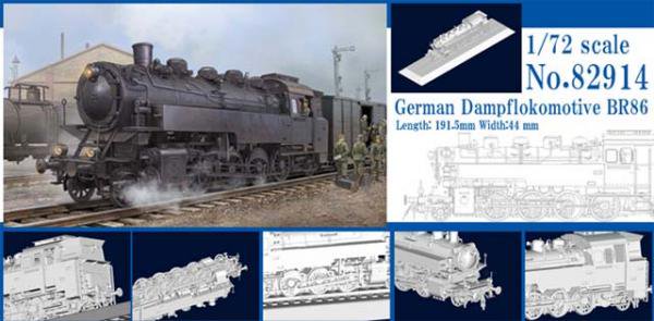 1/72 ドイツ蒸気機関車 BR-86【ホビーボス82914】 プラモデル