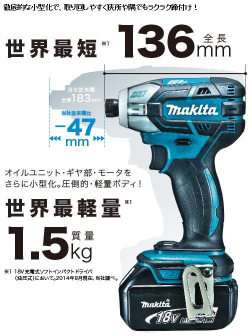 ☆比較的綺麗です☆makita マキタ 18V 充電式ソフトインパクトドライバ TS141D バッテリー(18V 6.0Ah) 充電器 ケース付き 電動工具 60495