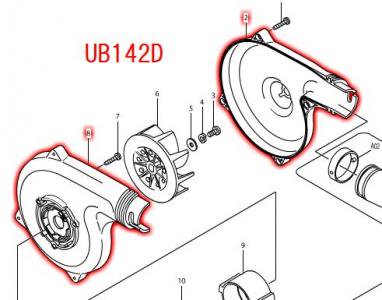 マキタ　ファンハウジングセット品　UB142D