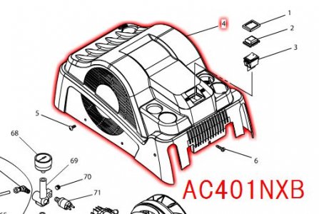 マキタ AC401NXB用 カバーコンプリート（供給打切） - マキタインパクトドライバ、充電器、バッテリ、クリーナーは マキタショップカメカメ