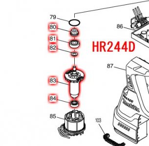 マキタ　ローターアッセンブリ　HR242D,HR244D用　－　マキタショップカメカメ