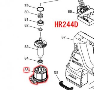 マキタ　ステーターアッセンブリ　HR242D,HR244D用　－　マキタショップカメカメ