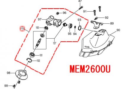 マキタ　ギヤケースアッセンブリ　MEM2600L,MEM2600U,MEM2600W用 - マキタインパクトドライバ、充電器、バッテリ、クリーナーは　 マキタショップカメカメ