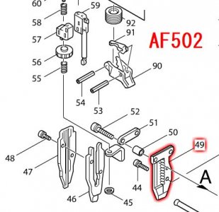 マキタ　AF502,AF502H,AF502N用セットプレート　－　マキタショップカメカメ