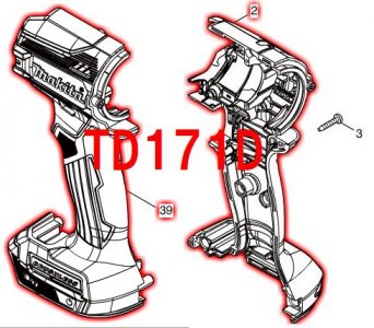 マキタ TD171,TD161用ハウジングセット品 - マキタインパクトドライバ