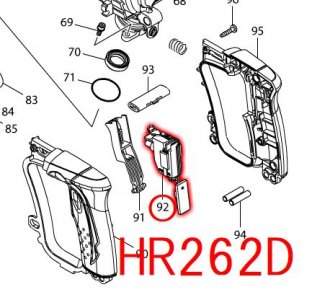 マキタ　HR261D,HR262D用スイッチ - マキタインパクトドライバ、充電器、バッテリ、クリーナーは　マキタショップカメカメ