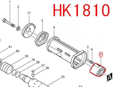 マキタ　電動ケレンHK1810,HK1800/L用ツールホルダ　- マキタインパクトドライバ、充電器、バッテリ、クリーナーは　マキタショップカメカメ