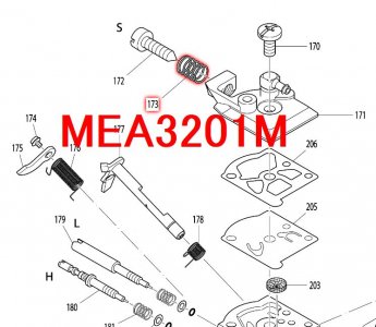 マキタ MEA3201M用 スプリング（キャブ内アイドルストップスクリュ）‐ マキタインパクトドライバ、充電器、バッテリ、クリーナーは マキタ ショップカメカメ