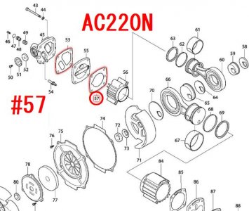 マキタ シリンダガスケット(2段) AC220N,AC221N等対応 - マキタ