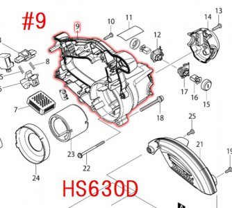 マキタ HS630D用モーターハウジングコンプリート(青白) - マキタインパクトドライバ、充電器、バッテリ、クリーナーは　マキタショップカメカメ