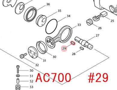 マキタ AC700用 キー6 (スピンドル) 254242-0 - マキタインパクトドライバ、充電器、バッテリ、クリーナーは マキタ ショップカメカメシリンダガスケット