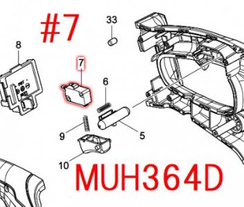 マキタ　スイッチD3V-16-3C26　MUH364D等対応 - マキタインパクトドライバ、充電器、バッテリ、クリーナーは　マキタショップカメカメ