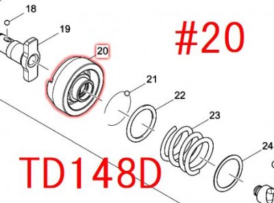 マキタ 14.4VブラシレスインパクトドライバTD137D/18V TD148D用部品