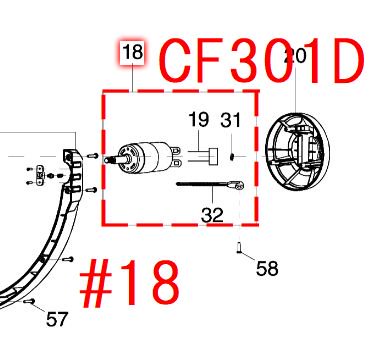 マキタ　ファンCF301D,CF002G用モーターASSY　- マキタインパクトドライバ、充電器、バッテリ、クリーナーは　マキタショップカメカメ