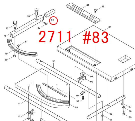 マキタ　2711用定規(傾斜定規) - マキタインパクトドライバ、充電器、バッテリ、クリーナーは　マキタショップカメカメ