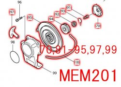 マキタ リコイルスタータアッセンブリ MEM2100U等対応 - マキタインパクトドライバ、充電器、バッテリ、クリーナーは マキタショップカメカメ