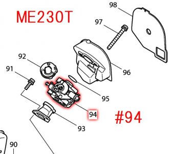 マキタ　エンジンチェーンソーME230T用　キャブレタ　 - マキタインパクトドライバ、充電器、バッテリ、クリーナーは　マキタショップカメカメ
