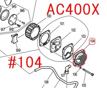 マキタ AC400X,AC461X等用 シリンダヘッド（１段） - マキタインパクト