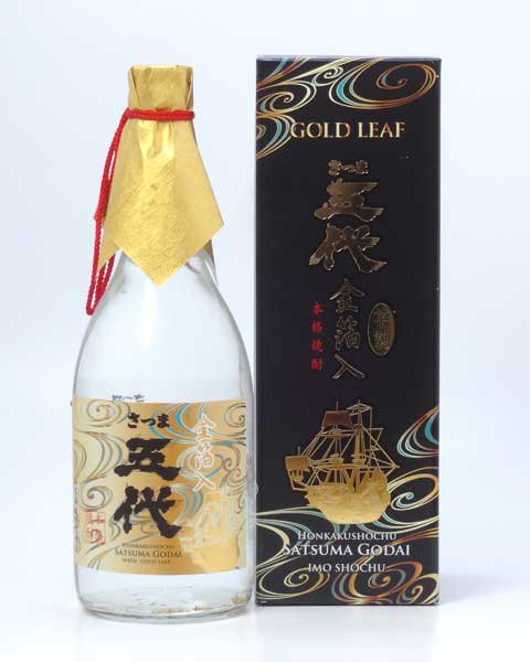 さつま五代　【芋焼酎金箔入】　720ml【ギフト箱入り】 - わいんと地酒の店かたやま　名入れ 愛媛県　松山市 酒店：酒屋