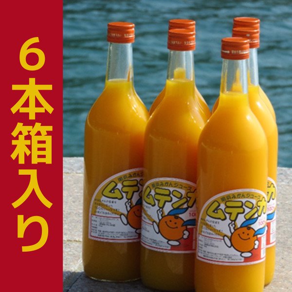 安心無添加！愛媛県明浜町の100％みかんジュース　ムテンカ720ml　6本箱入り - わいんと地酒の店かたやま　名入れ 愛媛県　松山市 酒店：酒屋