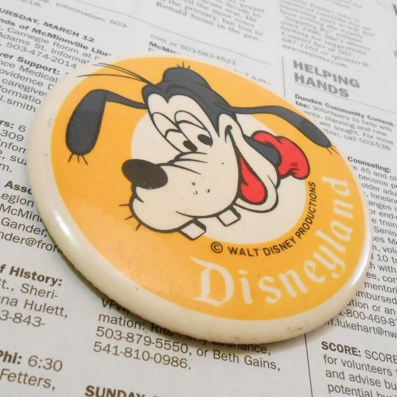 GPB ビンテージ  ディズニー　Disney　プーさん　ミッキー 缶バッジ Disneyland Mickey Mouse Metal Pinback ミッキーマウス