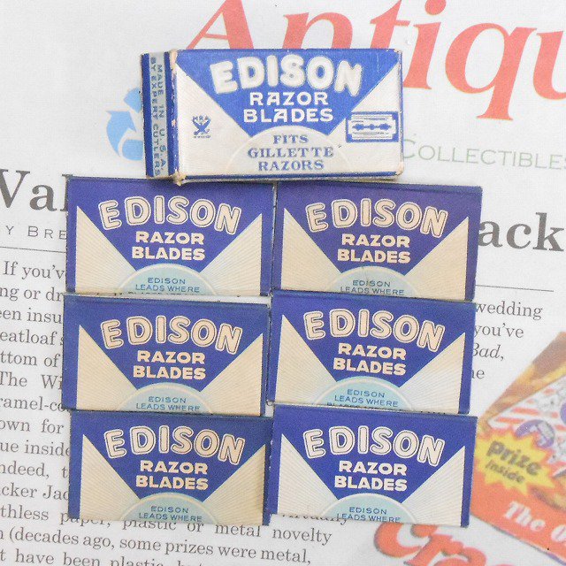 ジャンク雑貨・ヴィンテージパッケージ入り・カミソリの刃6枚入・Edison【D】 - ファイヤーキング 卸 仕入れ 小売 通販サイト - Fire  King AG