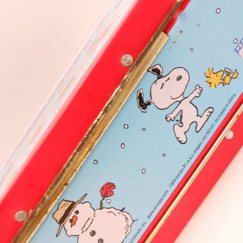 ヴィンテージ・スヌーピー・ウインターシーン・アイススケート・ティン